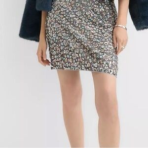 LOFT Women Floral Sequin Beaded Embellished Fairy Whimsical Mini Skirt SZ 10 NWT